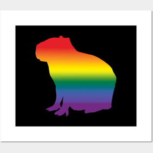 Capybara Rainbow Gradient Pride Posters and Art